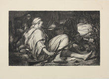 Load image into Gallery viewer, Hans (Johann) Canon, after. The Flamingo Hunters. Etching by Johann Klaus. Circa 1880.