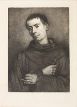 Load image into Gallery viewer, Franz von Lenbach, after. Portrait of a Franciscan monk. Etching by Wilhelm Hecht. 1880th.