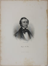 Load image into Gallery viewer, H. B. Hall and Sons. Portrait of Edgar Allan Poe. Engraving. 1870th.