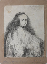 Load image into Gallery viewer, Rembrandt, after. The little Jewish bride. (Saskia as St Catherine). Etching by Ignace Joseph de Claussin. 1807.