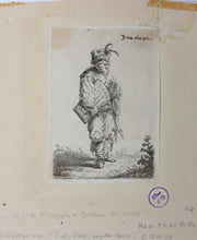 Load image into Gallery viewer, Jan van Vliet. A hurdy-gurdy player. Etching. 1632.