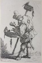 Load image into Gallery viewer, Jan van Vliet. A rat-catcher, whole-length in profile to left. Etching. 1632.