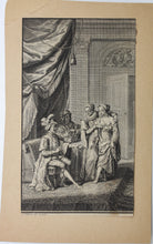 Load image into Gallery viewer, Jacob Folkema. The Gipsy Girl (Preciosa). Illustration to Exemplary Novels by Miguel de Cervantes. Engraving. 1739.