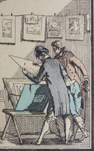 Load image into Gallery viewer, Jean Duplessis Bertaux. The print dealer. Hand colored etching. Early XIX C.