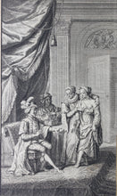 Load image into Gallery viewer, Jacob Folkema. The Gipsy Girl (Preciosa). Illustration to Exemplary Novels by Miguel de Cervantes. Engraving. 1739.