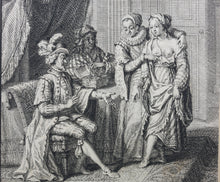 Load image into Gallery viewer, Jacob Folkema. The Gipsy Girl (Preciosa). Illustration to Exemplary Novels by Miguel de Cervantes. Engraving. 1739.