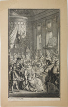 Load image into Gallery viewer, Jacob Folkema. The Force of Blood. Illustration to Exemplary Novels by Miguel de Cervantes. Engraving. 1739.