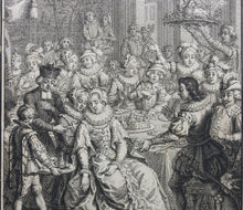 Load image into Gallery viewer, Jacob Folkema. The Force of Blood. Illustration to Exemplary Novels by Miguel de Cervantes. Engraving. 1739.
