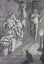 Load image into Gallery viewer, Jacob Folkema. The Jealous Extremaduran. Illustration to Exemplary Novels by Miguel de Cervantes. Engraving. 1739.