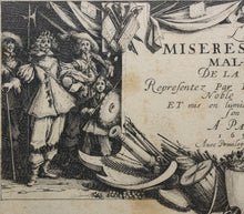 Load image into Gallery viewer, Jacques Callot. Title Page from the series Les Misères et les Malheurs de la Guerre. Etching. 1633.