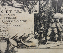 Load image into Gallery viewer, Jacques Callot. Title Page from the series Les Misères et les Malheurs de la Guerre. Etching. 1633.