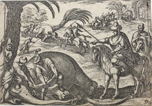 Load image into Gallery viewer, Antonio Tempesta. Elephant hunt. Etching. 1598.