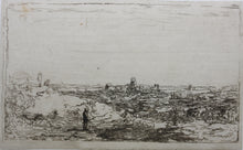 Load image into Gallery viewer, Anonymous artist XVII C. in the manner of Rembrandt, after. Landscape with a cow. Etching by Léopold Flameng. C. 1859.