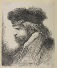 Load image into Gallery viewer, Giovanni Benedetto Castiglione. Bearded head in profile to the left. Etching. C. 1645-1650.