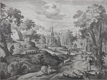 Load image into Gallery viewer, Hans Bol, after. Landscape with Mercury and Argus. Engraving by Monogrammist HB. 1601.
