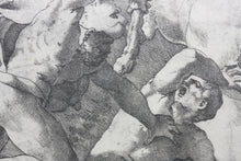 Load image into Gallery viewer, Rosso Fiorentino, after. Battle between Hercules and Centaurs. Engraving by Jacopo Caraglio. 1520-1539.