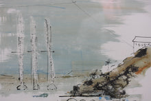 Load image into Gallery viewer, Alfred Birdsey. Sailboats in Harbour. Watercolor and ink wash. Late 20th. century.
