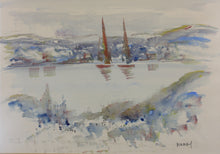 Load image into Gallery viewer, Alfred Birdsey. Rainy Day in Bermuda Harbor. Watercolor. Mid 20th century.