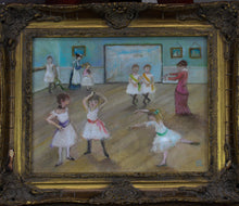 Load image into Gallery viewer, In the manner of Degas. Ballet lesson. Girls in a ballet class. Oil on canvas. Signed monogram C R. 20th century.