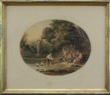 Load image into Gallery viewer, Abraham Le Blond. The Mill Stream - Towing the Prize. Baxter print. Circa 1854-1857.