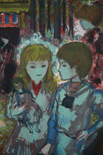 Load image into Gallery viewer, Emilio Grau-Sala. Children in a park. Color lithograph. Limited edition. Signed. Mid 20th c.