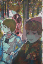Load image into Gallery viewer, Emilio Grau-Sala. Children in a park. Color lithograph. Limited edition. Signed. Mid 20th c.