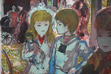 Load image into Gallery viewer, Emilio Grau-Sala. Children in a park. Color lithograph. Limited edition. Signed. Mid 20th c.