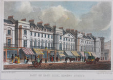 Load image into Gallery viewer, Thomas Hosmer Shepherd, after. Part of East Side. Regent Street. Engraved by S. Barrenger. Hand colored. 1828.