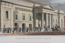 Load image into Gallery viewer, Thomas Hosmer Shepherd. Theatre Royal. Covent Garden. Engraved byJohn Rolph. Hand colored. 1828.