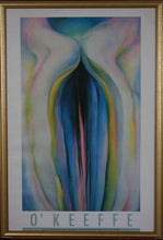 Load image into Gallery viewer, Georgia O'Keeffe. Grey Lines with Black, Blue and Yellow. Poster. The Museum of Fine Arts, Houston. 1991.