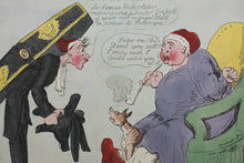 Load image into Gallery viewer, Richard Newton. An undertakers visit! Etching. Hand-colored. After 1804.