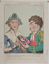 Load image into Gallery viewer, Thomas Rowlandson. Sadness. Hand colored etching. 1800.