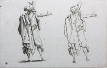 Load image into Gallery viewer, Jacques Callot, after. Male figure "Man Seen from Behind, Right Arm Extended".