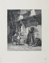 Load image into Gallery viewer, Frederick Arthur Bridgman, after. Lady of Cairo Visiting. Etching by James David Smillie. 1880.