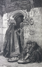 Load image into Gallery viewer, Frederick Arthur Bridgman, after. Lady of Cairo Visiting. Etching by James David Smillie. 1880.