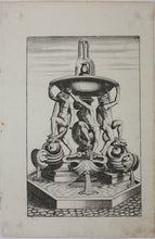 Load image into Gallery viewer, Georg Andreas Böckler. Fountain on the Piazza del Mattei in Rome. Engraving #94. 1663