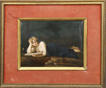 Load image into Gallery viewer, Antonio da Correggio, after. Mary Magdalene reading. Painting on porcelain plaque KPM. 19th century.