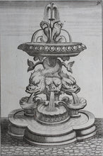 Load image into Gallery viewer, Georg Andreas Bockler. Fountain, designed and manufactured by Johann Maggio. Engraving #96. 1664.