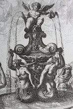 Load image into Gallery viewer, Georg Andreas Bockler. Siren Fountain. Engraving #103. 1664.