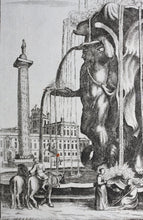 Load image into Gallery viewer, Georg Andreas Bockler. Fountain in Rome next to the Column of Marcus Aurelius. #99. 1664.