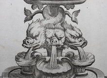 Load image into Gallery viewer, Georg Andreas Bockler. Fountain, designed and manufactured by Johann Maggio. Engraving #96. 1664.