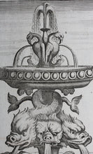 Load image into Gallery viewer, Georg Andreas Bockler. Fountain, designed and manufactured by Johann Maggio. Engraving #96. 1664.