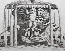 Load image into Gallery viewer, Georg Andreas Bockler. Fountain in the garden of the Palazzo del Principe Pamphilo in San Pancracio. Engraving #95. 1664.