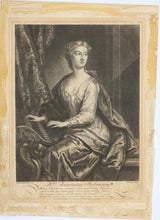 Load image into Gallery viewer, I. Vanderbank, after. Portrait of Mrs. Anastasia Robinson. Mezzotint by I. Faber. 1727.