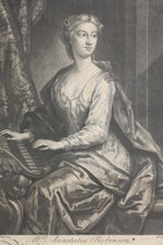 Load image into Gallery viewer, I. Vanderbank, after. Portrait of Mrs. Anastasia Robinson. Mezzotint by I. Faber. 1727.