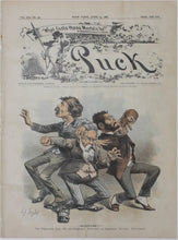 Load image into Gallery viewer, Charles Jay Taylor. Mugwump!!! Political cartoon. Color lithograph. 1886.