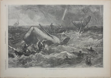 Load image into Gallery viewer, Robert Fulton Weir, after. Taking a Whale. Wood engraving. 1866.