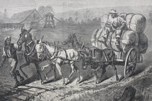 Load image into Gallery viewer, Edwin Austin Forbes, after. Cotton team in North Carolina. Wood engraving. 1866.
