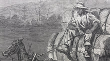 Load image into Gallery viewer, Edwin Austin Forbes, after. Cotton team in North Carolina. Wood engraving. 1866.