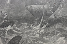 Load image into Gallery viewer, Robert Fulton Weir, after. Taking a Whale. Wood engraving. 1866.